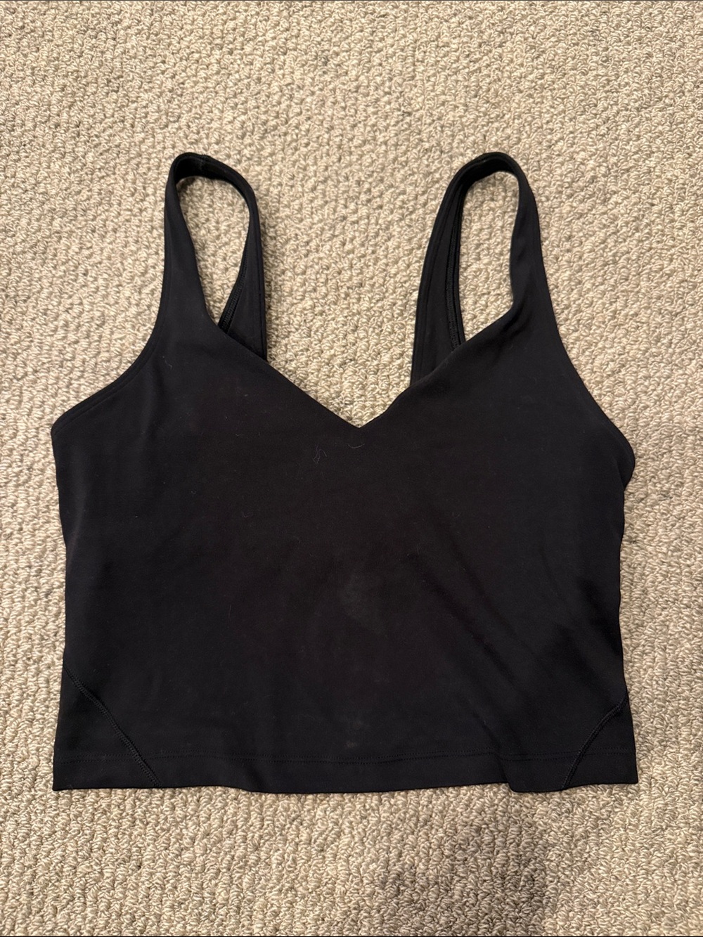 lululemon athletica Black V-Neck Crop Tank